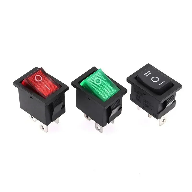 10/30/100 Pcs KCD1 Snap - in Boat Rocker Switch - SPST ON - OFF, 2/3/4 Pin, 250V 6A (AC) / 125V 10A, 2P Toggle Power Snap Switch
