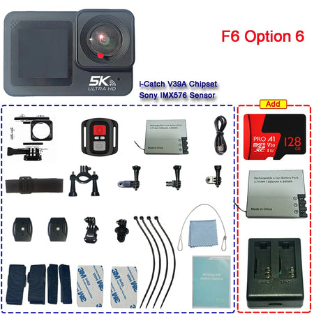 F6W Wireless Mic Action Camera &ndash; 5K Ultra High Definition with Dual Screen