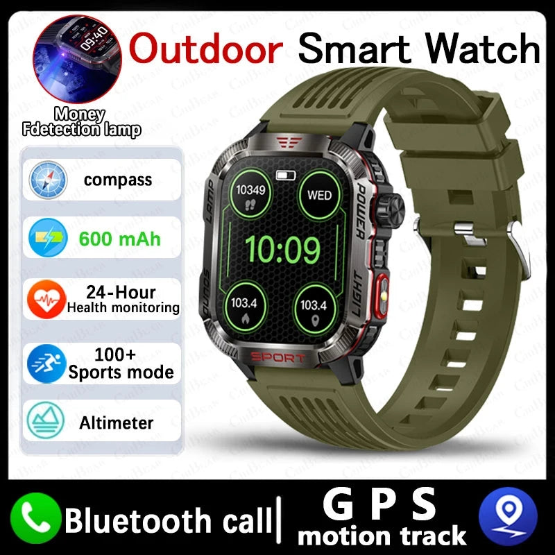 Huawei Xiaomi GPS Smart Watch &ndash; Waterproof Outdoor Tracker Green silicone belt