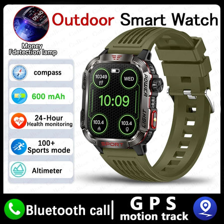 Huawei Xiaomi GPS Smart Watch &ndash; Waterproof Outdoor Tracker Green silicone belt