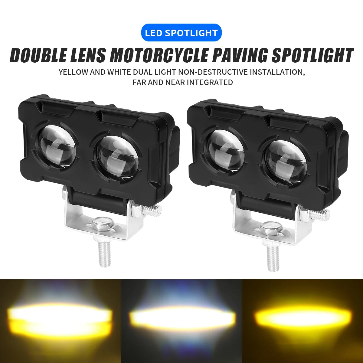 KEVANLY Dual Color LED Foglight &ndash; Super Bright Motorbike Illumination