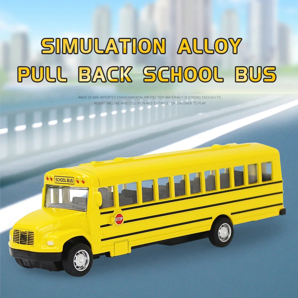 Simulation Alloy Pull Back School Bus &ndash; Interactive Educational Toy