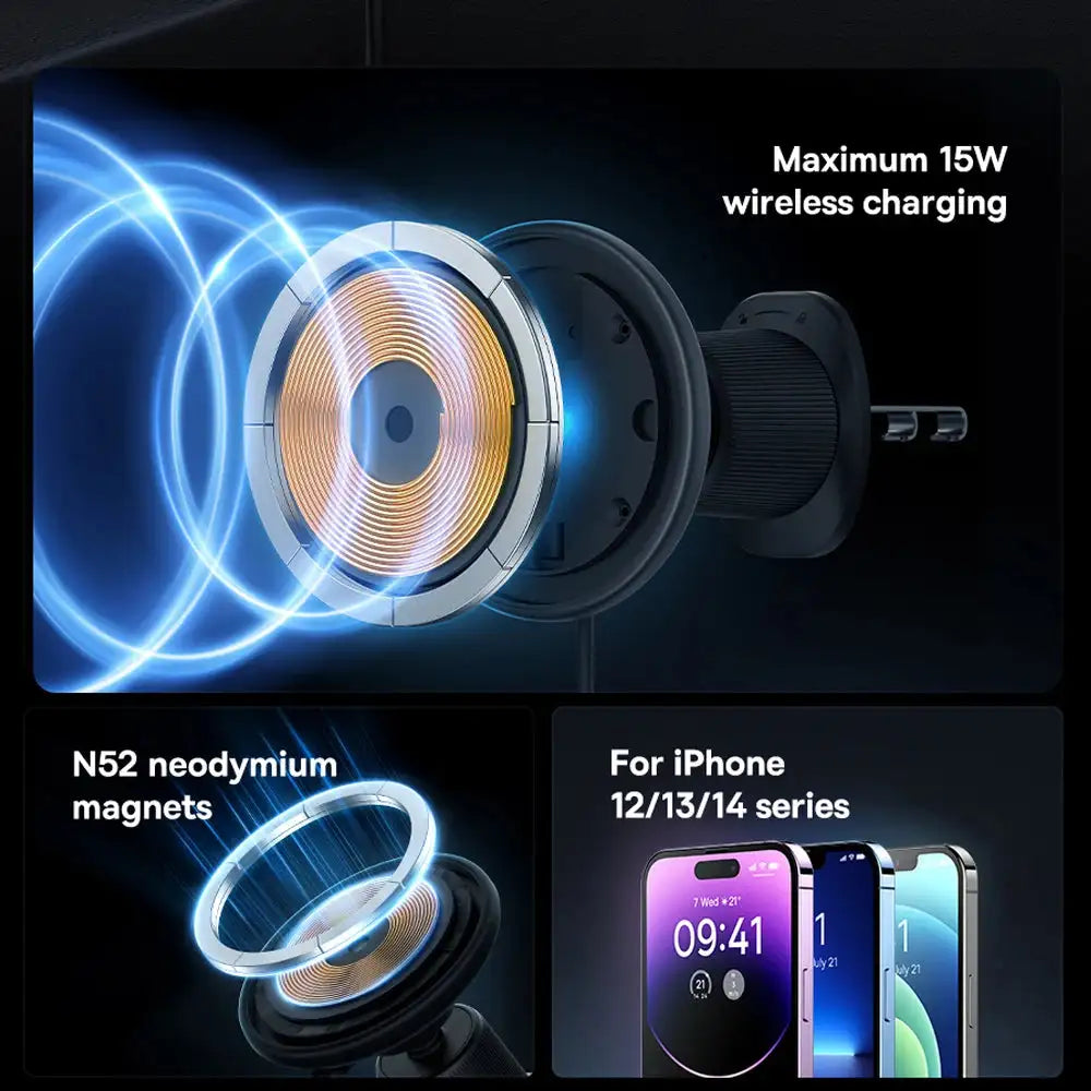 Ford Mustang Magnetic Car Phone Holder 15W Wireless Charger