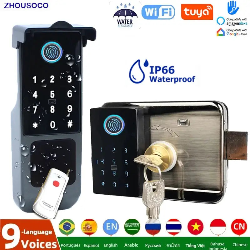 Stainless Steel Smart Door Lock With Fingerprint And Wifi App Control by InterCyprus Trading Ltd