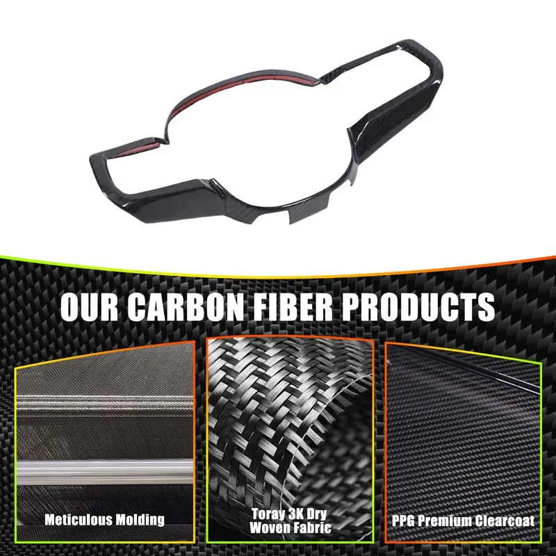 Reaalne süsinikkiud BMW 5 seeria G60 rooliratta kleebis