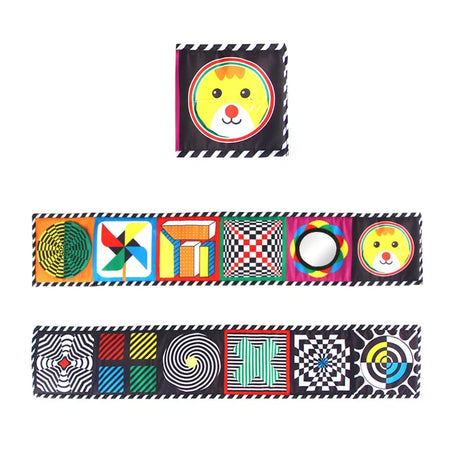 Baby Bedside Cloth Book &ndash; Develops Visual Ability for Newborns B-Geometry