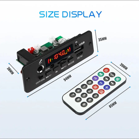 Bluetooth 5.0 MP3 Decoder Board DC 5V 10W Amplifier MP3 Player Car FM Radio Module Microphone TF USB Handsfree Call Record by InterCyprus Trading Ltd