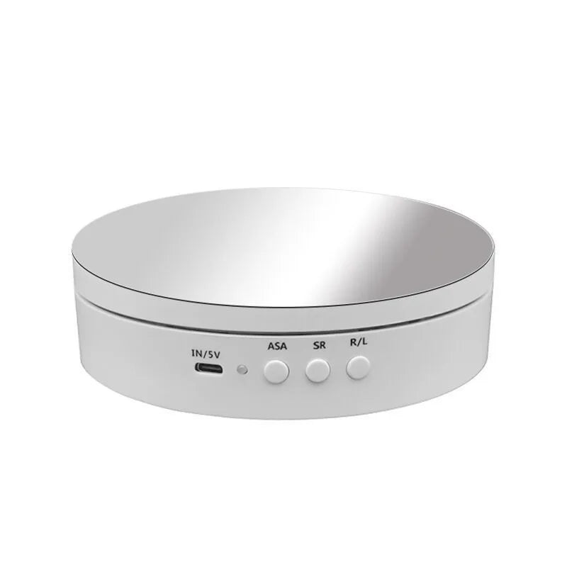 360-Degree Photography Turntable with Remote Control &amp; Motorized Display Stand 138MM White type-c