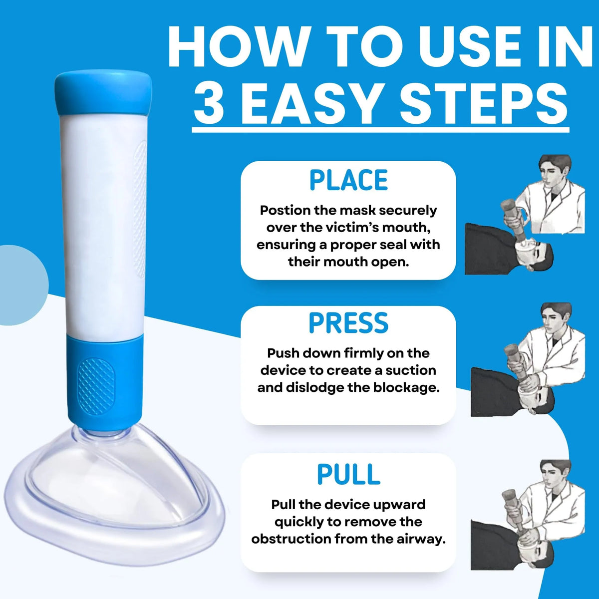 Anti Choking Rescue Device Kit - CPR Training Mask