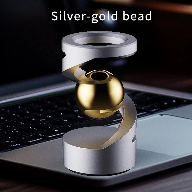 Magnetic Levitation Anti-Gravity Gyroscope Desk Toy for Stress Relief - Perfect Adult Gift Sliverr-Gold