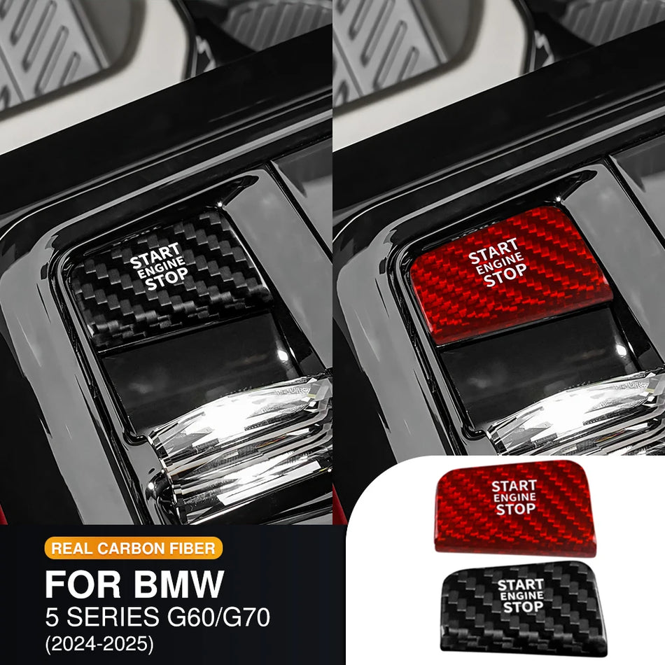 BMW 5 Serisi G60 7 Serisi G70 için Karbon Fiber Çalıştırma Düğmesi Çıkartmaları