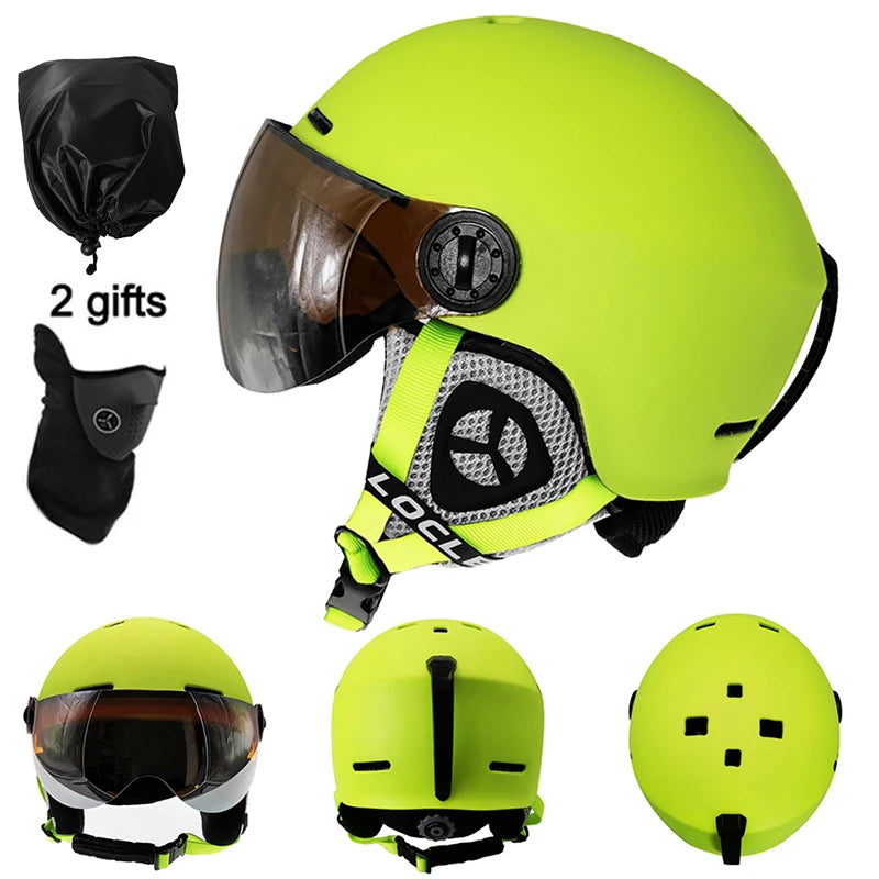LOCLE Ultralight Ski Helmet &ndash; Safe And Comfortable Fit Fluorescent Yellow / S (52-54cm)