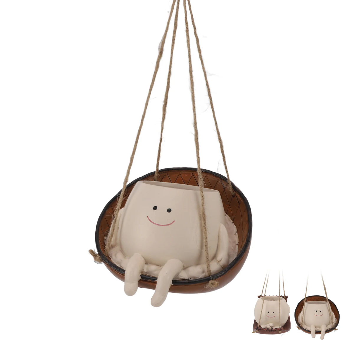 Swing Face Planter Pot &ndash; Weatherproof Indoor Decor Fun