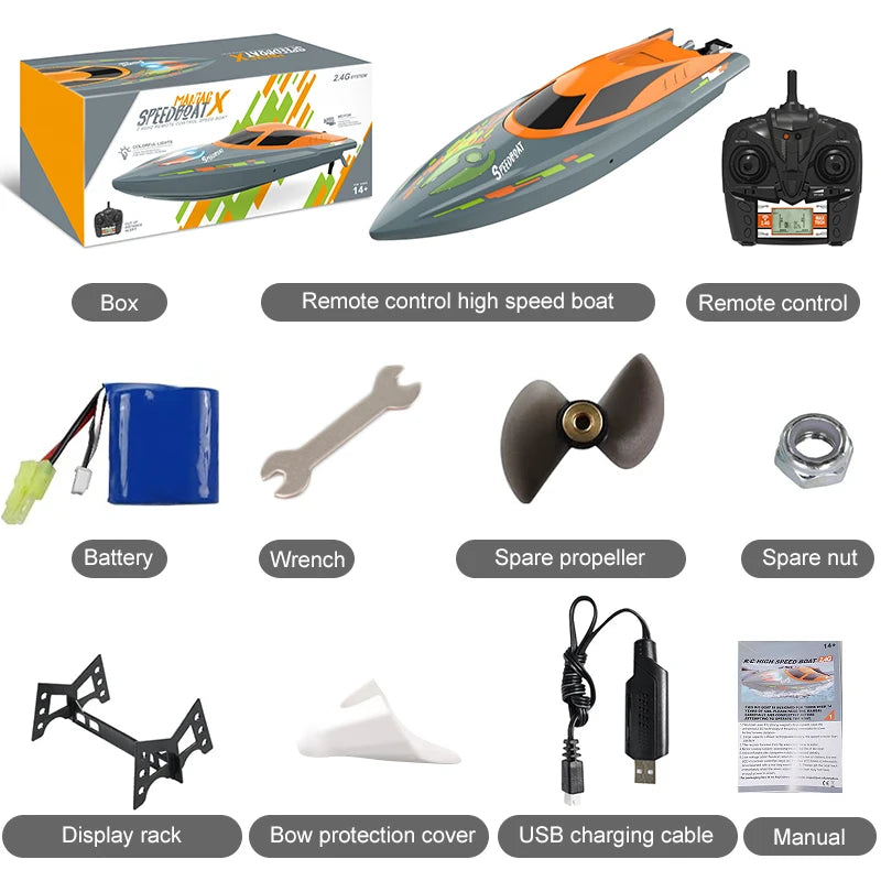 RC Racing Boat 25KMH High Speed 2.4GHz - Capsize Protection