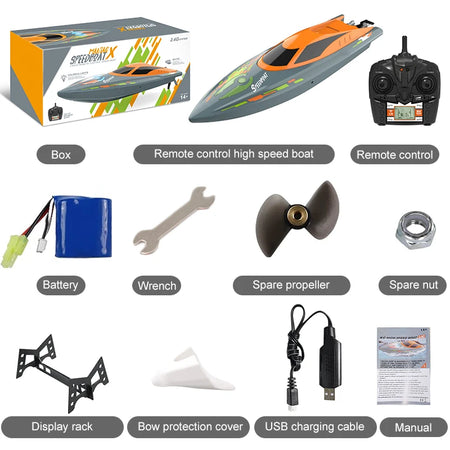RC Racing Boat 25KMH High Speed 2.4GHz - Capsize Protection
