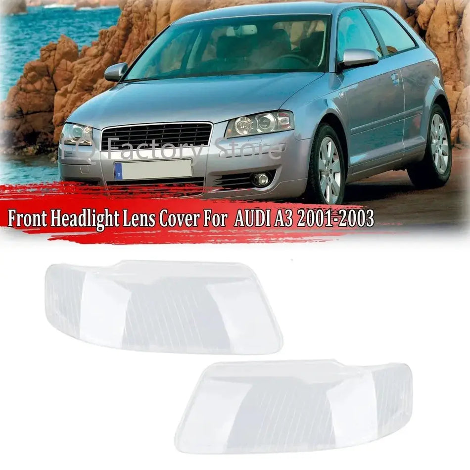 Pair Headlight Lens Covers for Audi A3 2001-2003 8L0941004K by InterCyprus Trading Ltd