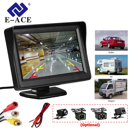 E-ACE Car Rear View Camera - 170 Degree Night Vision DVR