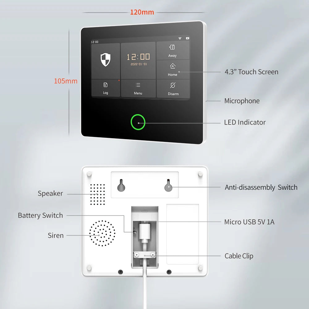 Staniot WiFi SecPanel 5 &ndash; Remote App Control 4.3 Inch Screen