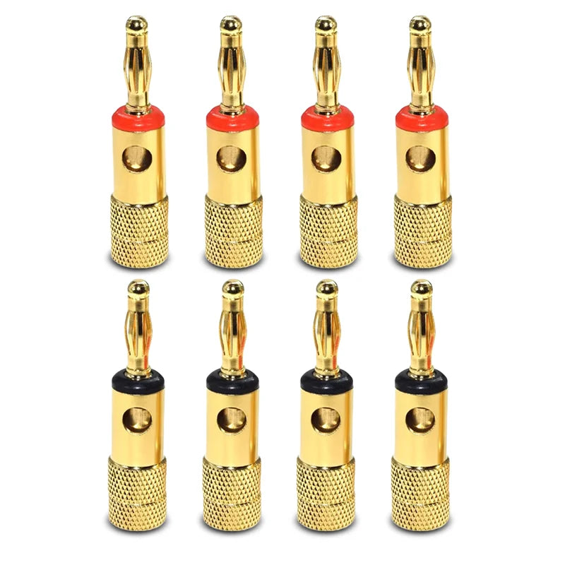 Gold-Plated 4mm Banana Plug Adapters &ndash; Low Resistance Audio 8pcs