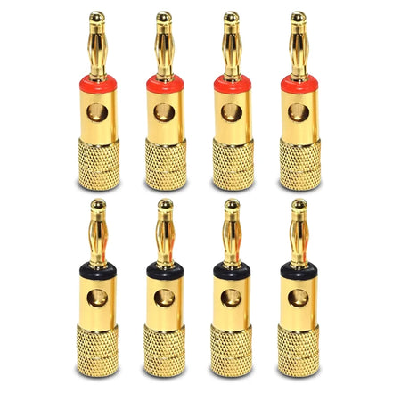 Gold-Plated 4mm Banana Plug Adapters &ndash; Low Resistance Audio 8pcs