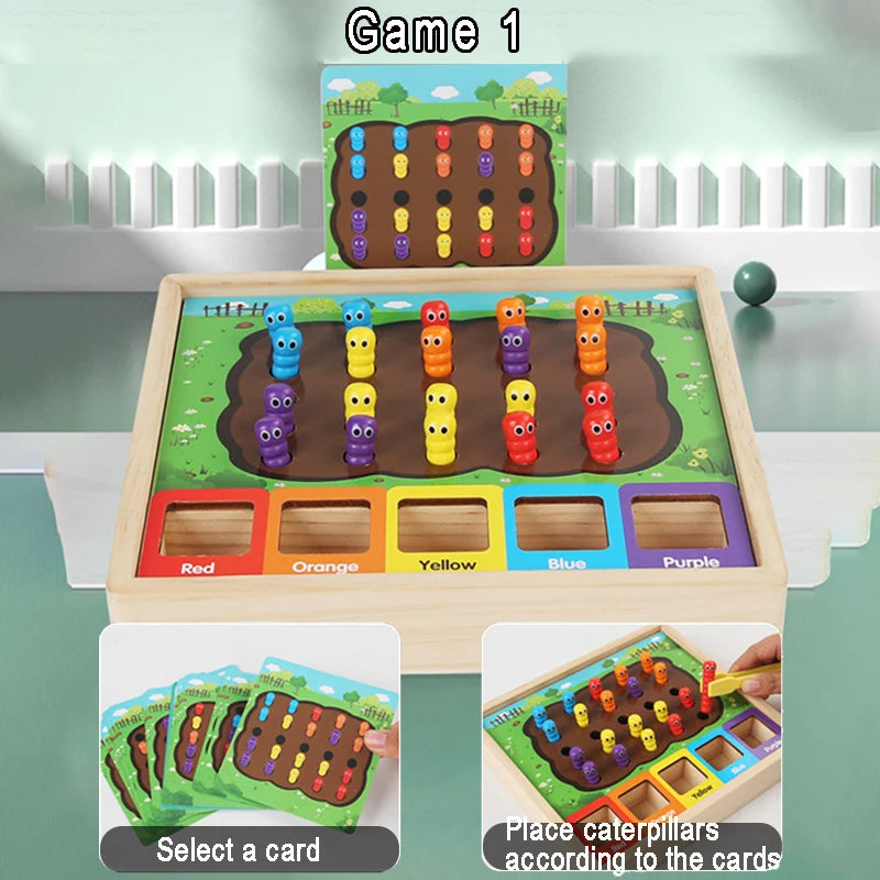 Worm Catch Game &ndash; Montessori Colour Sorting Sensory Toy
