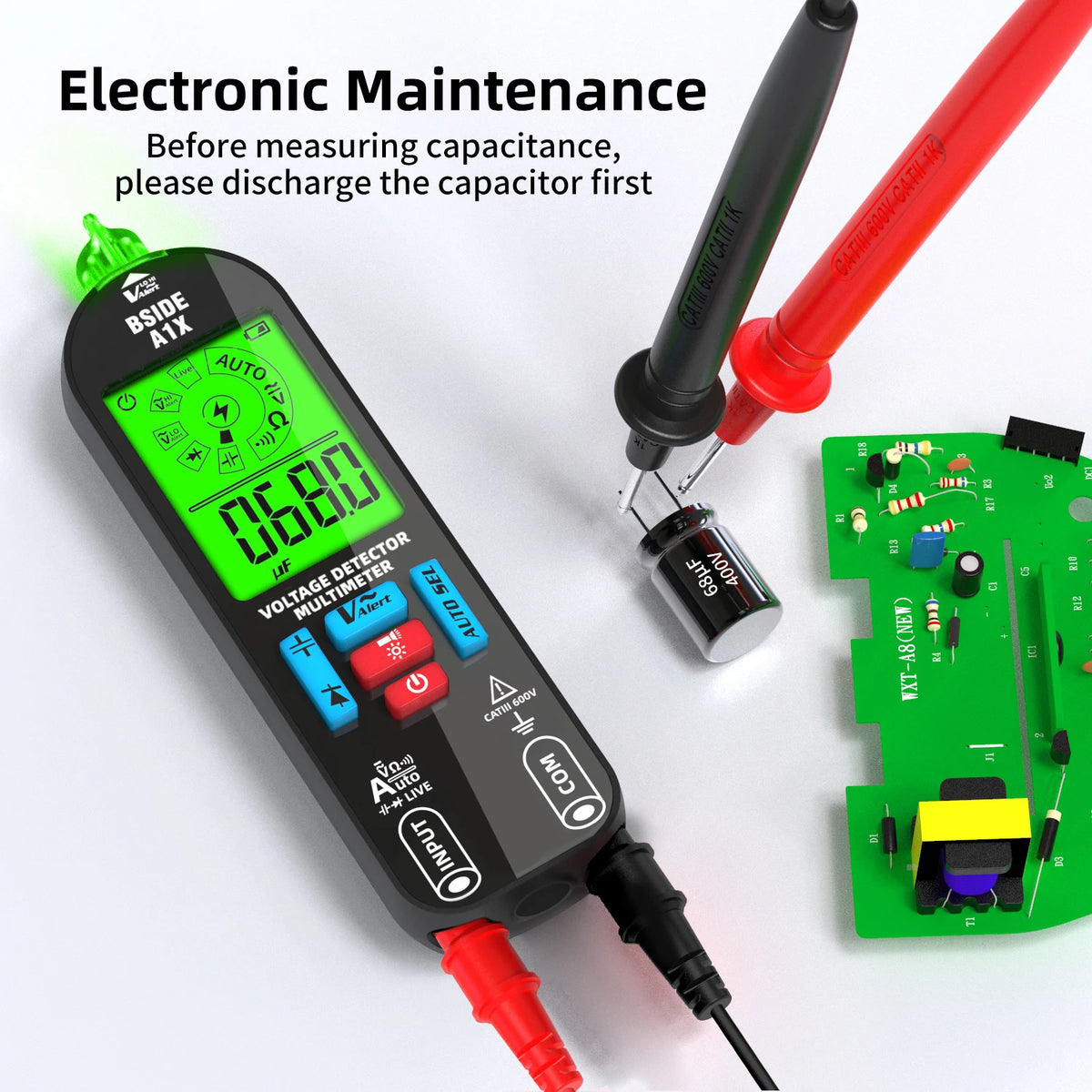 BSIDE A1X &ndash; Rechargeable Digital Multimeter With Live Check
