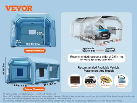 Inflatable Paint Booth &ndash; Powerful Blowers and Filter 21ft x 13.5ft x 10ft / CZECH REPUBLIC