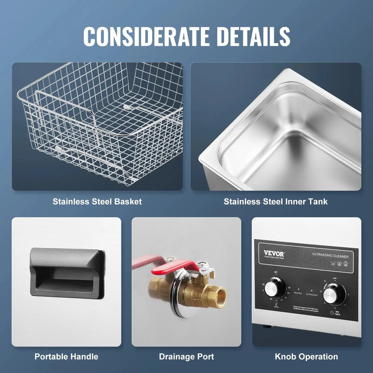 Ultrasonic Cleaner 2 To 30L With Heater And Timer