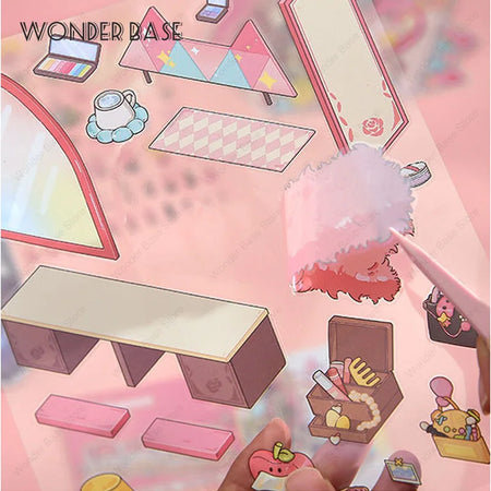 3D DIY Plus Size Corner Desk Miniature Sticker Set for Creative Play