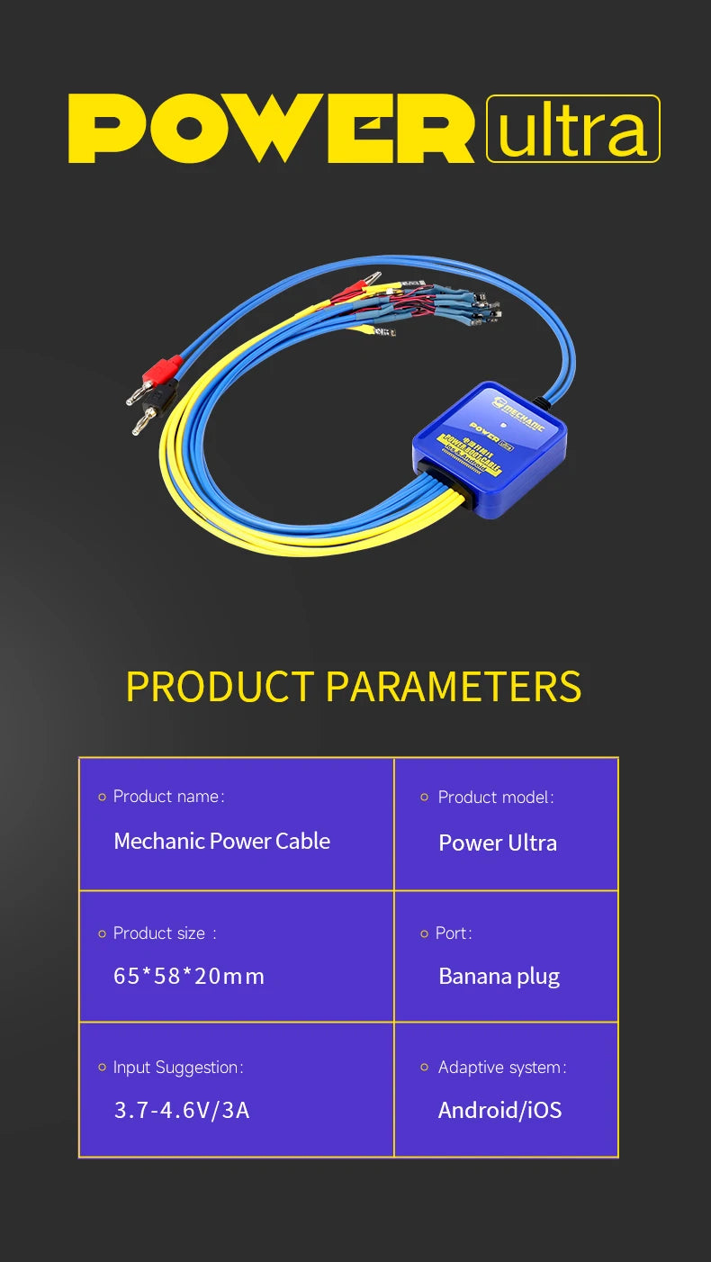 MECHANIC Power Ultra Test Cable &ndash; Durable Mobile Boot Line for iPhone and Android Power Ultra