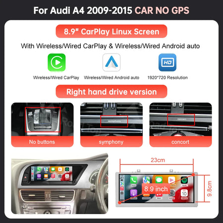 RoadTop 1920x720 Wireless CarPlay &ndash; Airplay Mirror Link