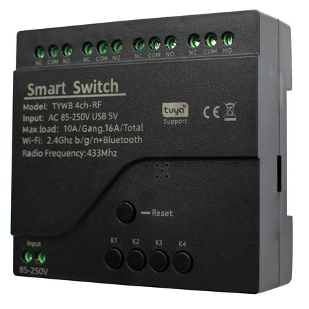 Tuya 4CH Smart WiFi Control Switch Module - 10A Relay for Home Automation AC 85-250V