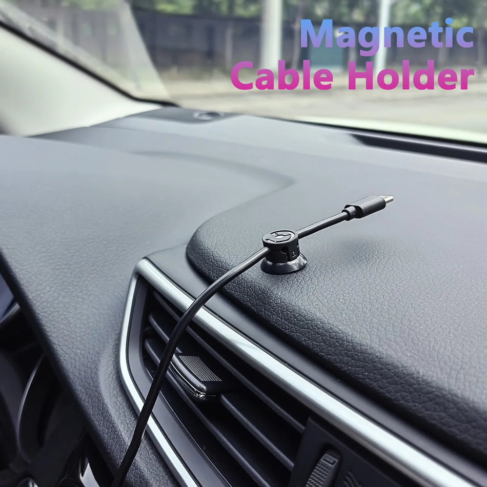 Car Magnetic Cable Holder Self Adhesive USB Cord Winder