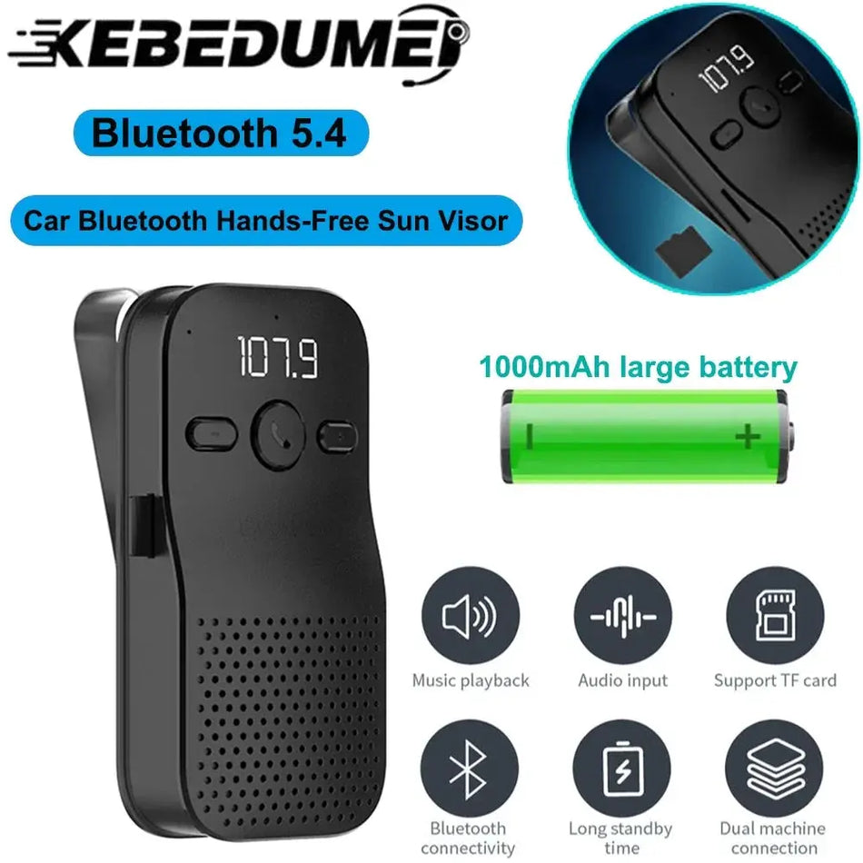 Ηχείο κιτ αυτοκινήτου Bluetooth 5.4 με ανοικτή ακρόαση, MP3 και κλιπ σκιάστρου