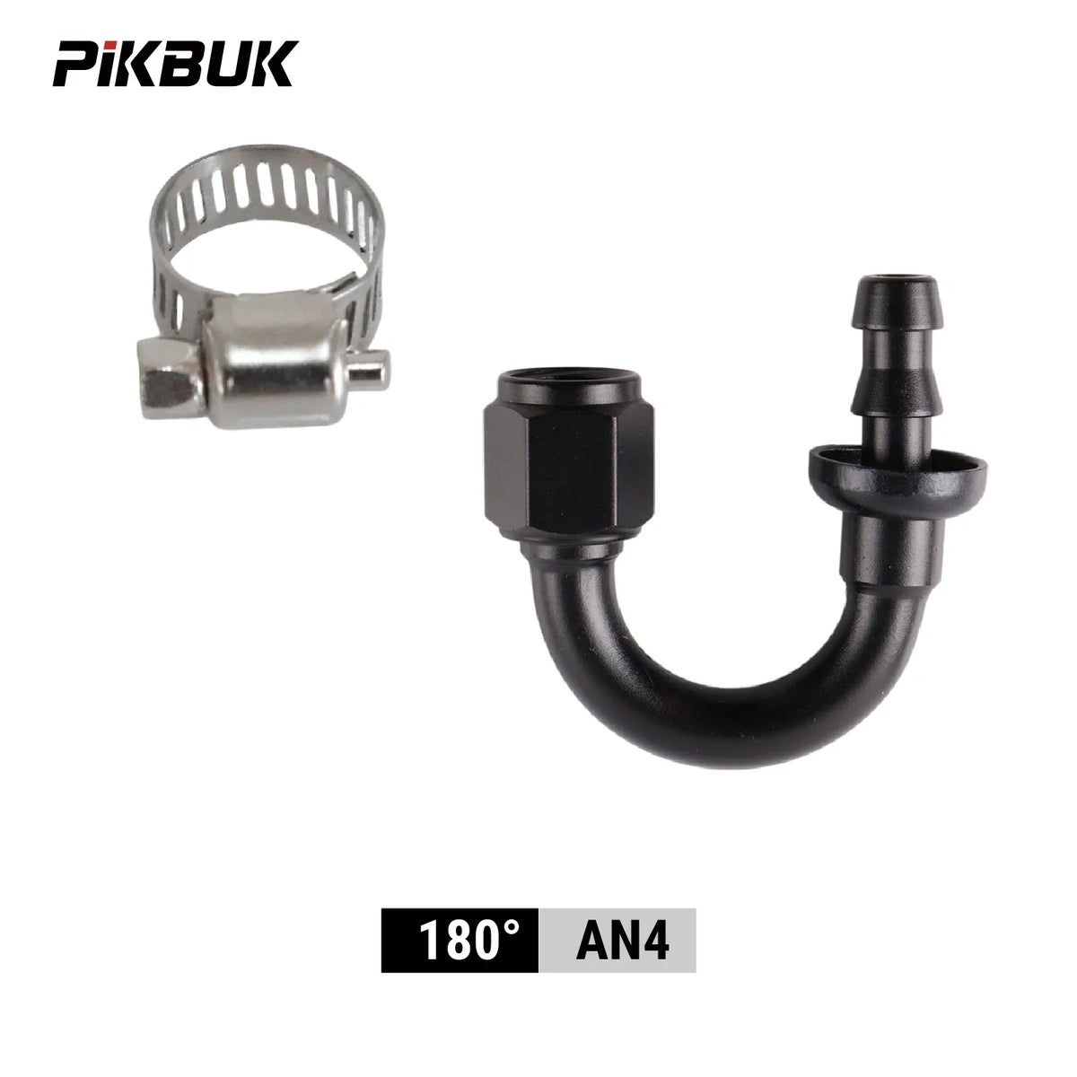 PIKBUK Universal AN4 6 8 10 12 Push-on Hose End Fittings Fuel Oil Cooler Hose Fitting 180 Degree Reusable Connection Adapter by InterCyprus Trading Ltd
