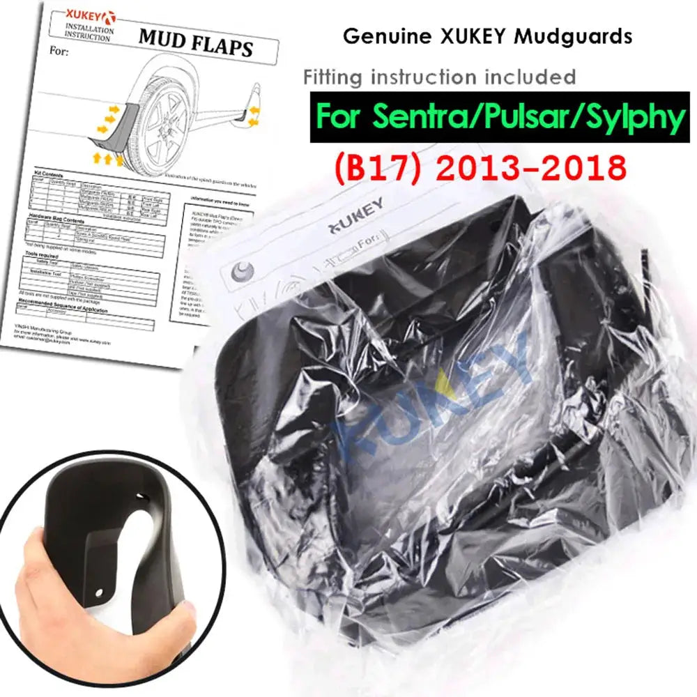 4X For Nissan Sentra Pulsar Sylphy B17 2013 - 2018 Front Rear Mudguards Mud Flaps Splash Guards Fender 2014 2015 2016 2017 by InterCyprus Trading Ltd