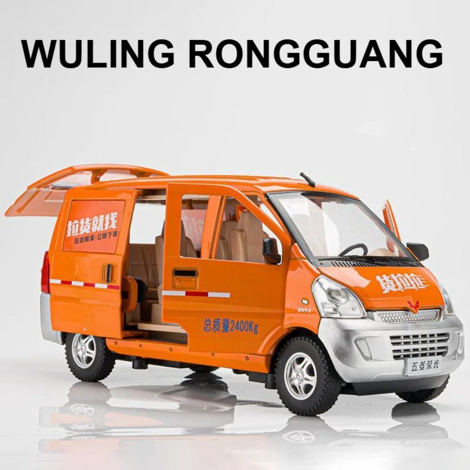 Model de mașină din metal la scară 1:24 pentru furgoneta Wuling Rongguang