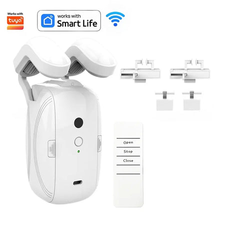Smart Automatic Curtain Opener, Remote Control With App/Timer/Voice, with T/U/Rome Rod ,WiFi Bluetooth Automatic Light Sensor 1pc 3in1 WiFi