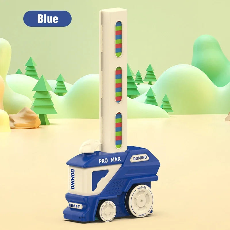 Domino Laying Train Set &ndash; Creative Educational Fun for Kids Blue