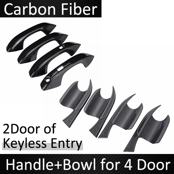 Carbon Fiber Door Handle Covers for Cupra Born 2021-2023 - Stylish Car Accessories with Protective Film Stickers Trim 4HandleBowl 2Keyless