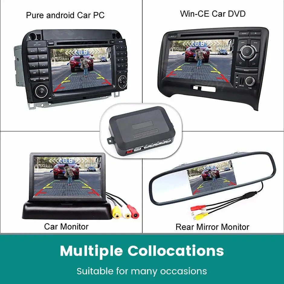 AHD Car Video Parking Sensor With Backup Monitor And Reverse Warning Display by InterCyprus Trading Ltd