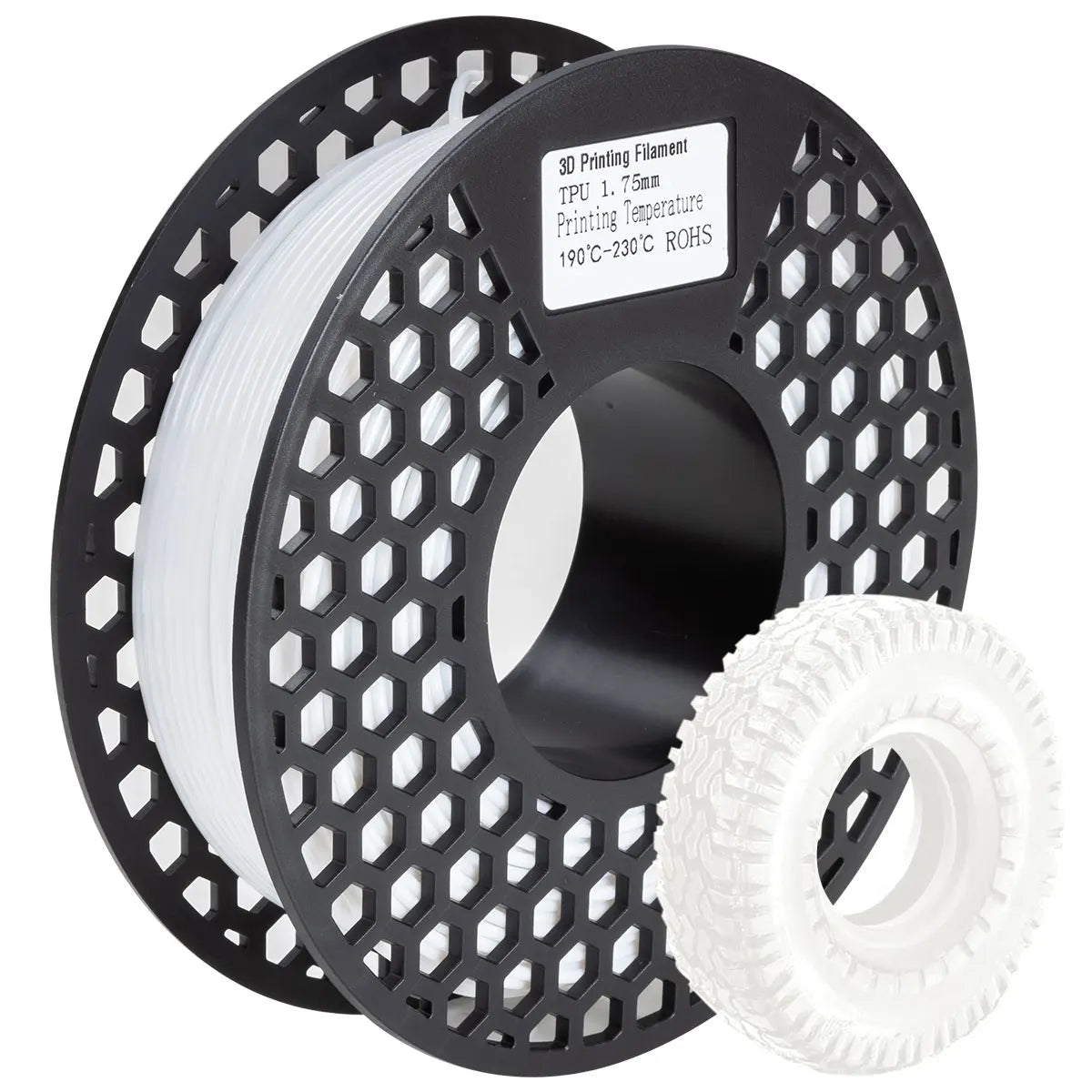 200g TPU Filament &ndash; Non-Toxic Flexible Odorless Filament WHITE