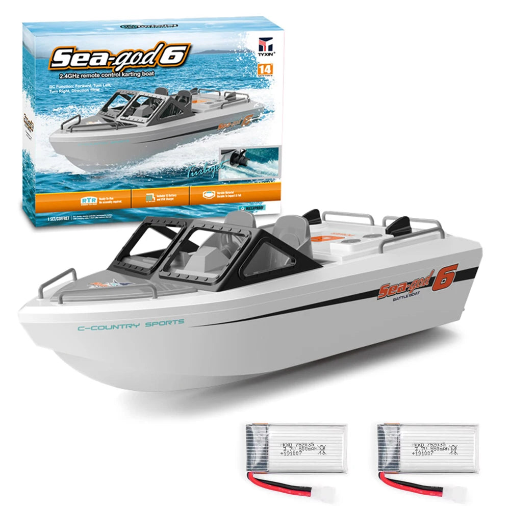 TX693 1/12 RC Boat &ndash; Brushless High Speed Racing Craft White 2 Batteries
