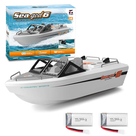 TX693 1/12 RC Boat &ndash; Brushless High Speed Racing Craft White 2 Batteries