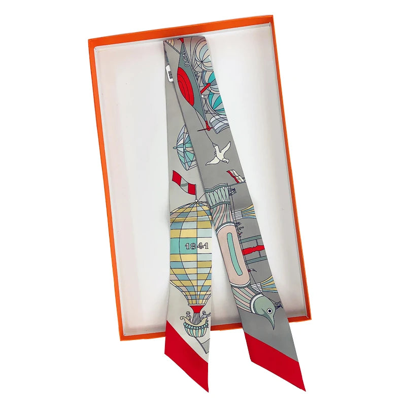 Skinny Mulberry Silk Scarf &ndash; Luxurious Versatility for Everyday Elegance Color-02 / 5X85 CM / CHINA