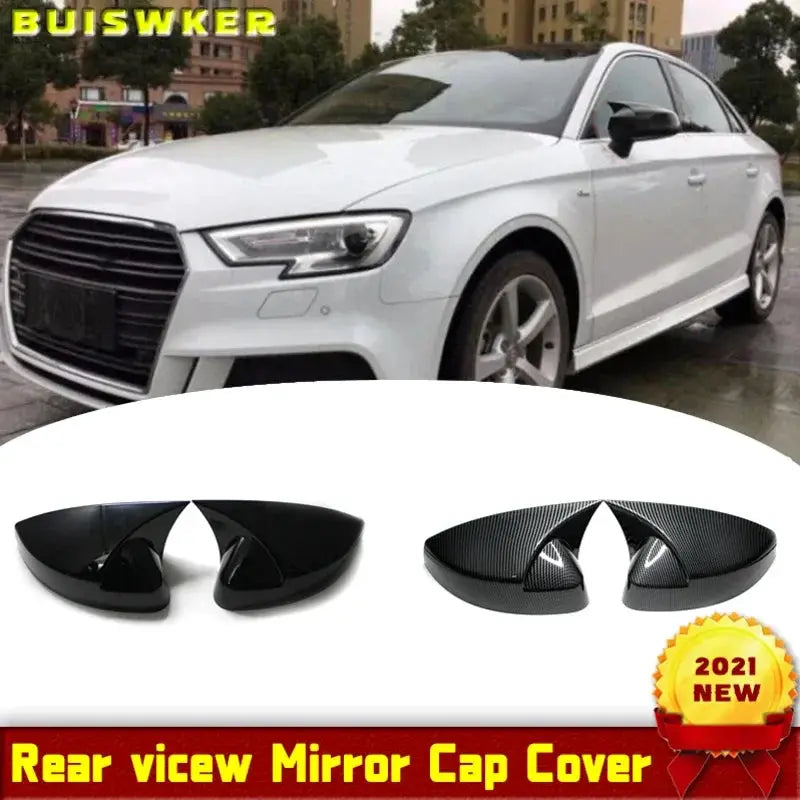A3 Mirror Cover For Audi RS3 8V S3 Carbon RearView Mirror Cover With & Without Lane Side Assist Replacement 2014-2017 2018 2019 by InterCyprus Trading Ltd
