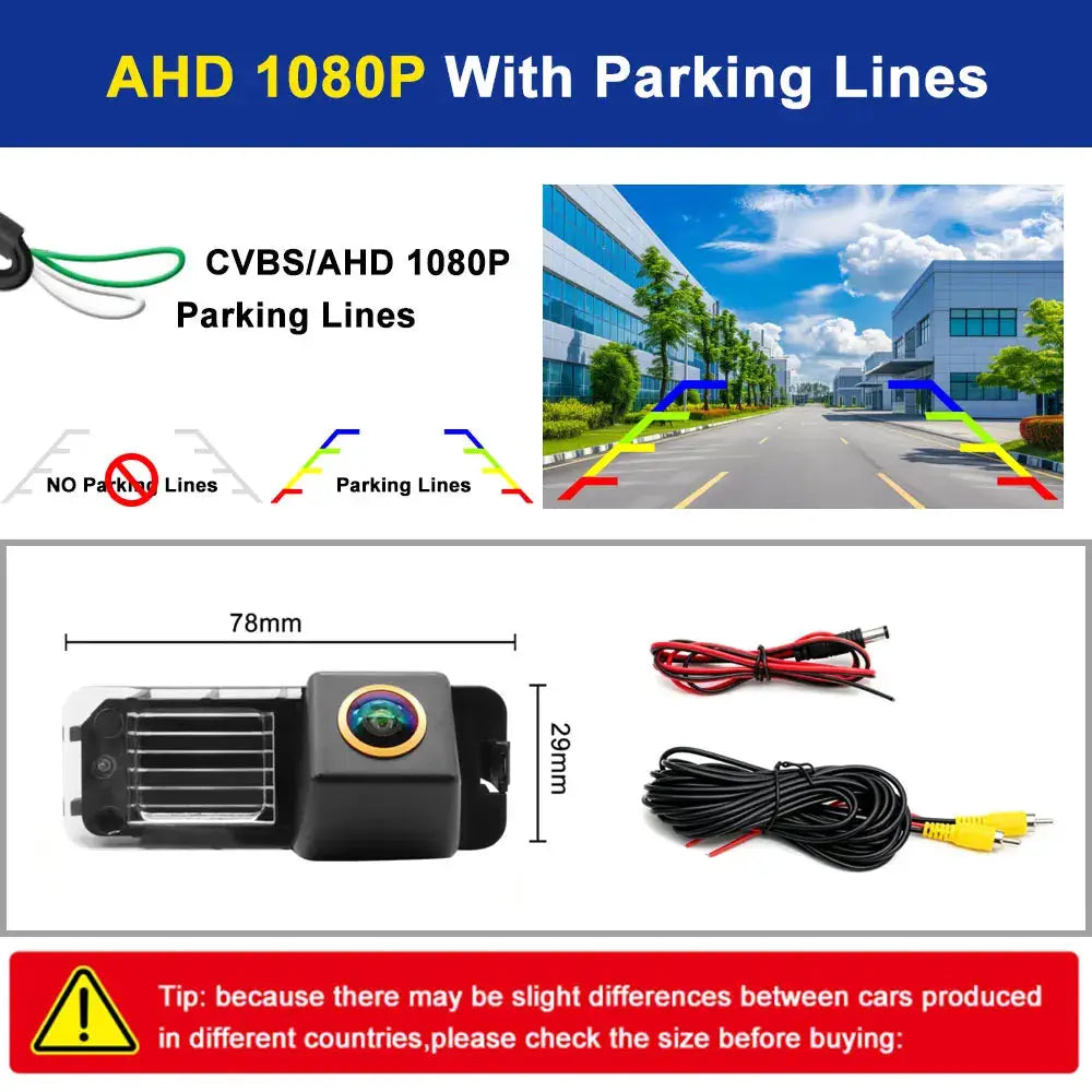 AHD 1080P Dynamic Trajectory Rear View Camera Fit VW Magotan Golf POLO Beetle CC Bora Jetta Skoda Yeti Porsche Cayenne Camera by InterCyprus Trading Ltd