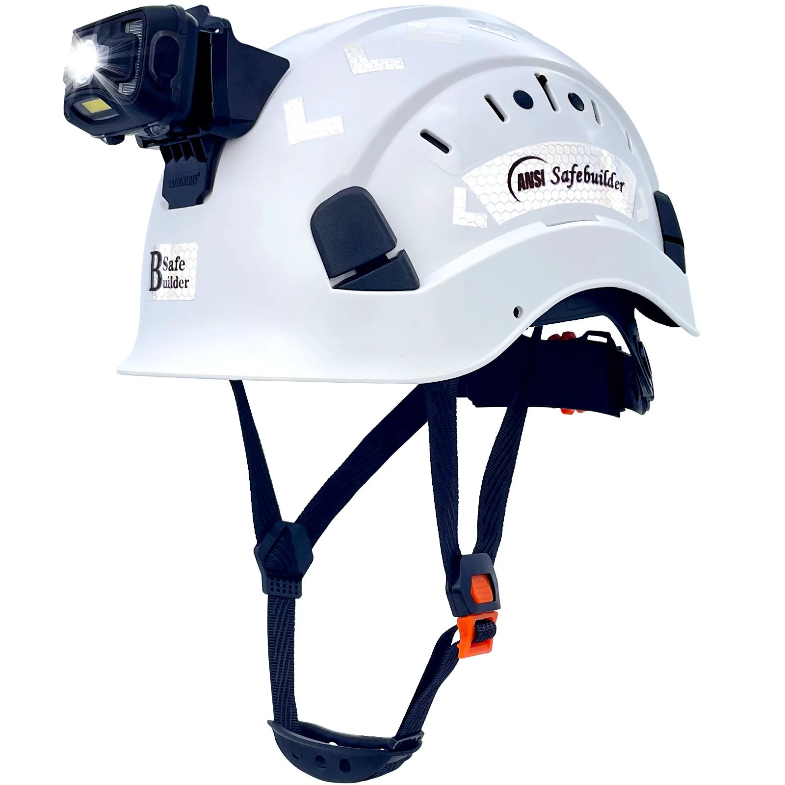 Safety Hard Hats With Headlight - Lightweight Helmet CR06-White SHL01