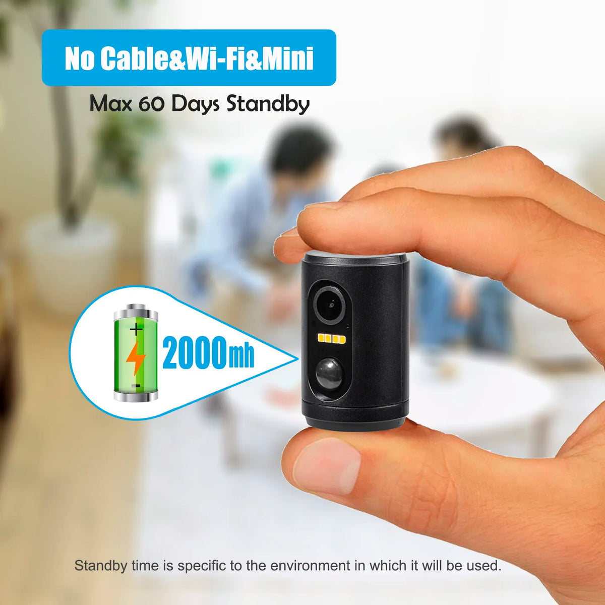 EYIZCO M2 Mini Battery Camera &ndash; Wireless HD Video with PIR Motion Detection