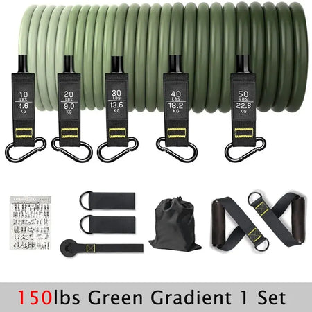 Resistance Bands Set for Men &amp; Women - Fitness, Home Gym, Strength Training 150lbs Green